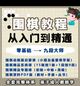 围棋教程零基础儿童视频课少儿动画启蒙围棋入门系统电子资料课程-虚拟货源仓