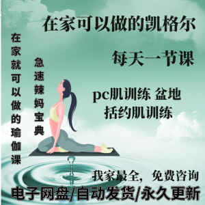 凯格尔pc肌运动锻炼视频教程新手自学零基础入门精通教学课程全集-虚拟货源仓