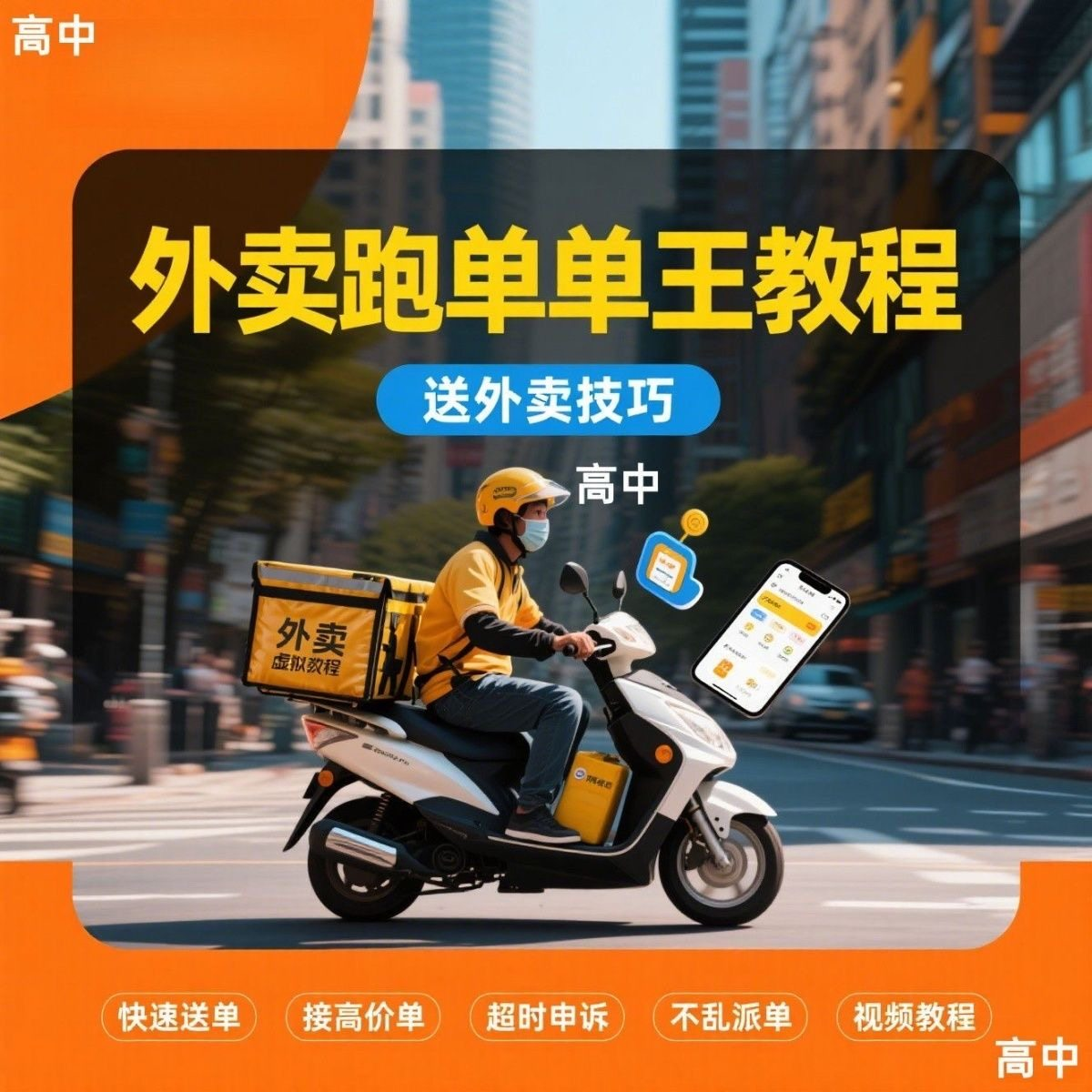 外卖员跑外卖教程抢单王教程送外卖技巧视频教程讲解高中课程-虚拟货源仓