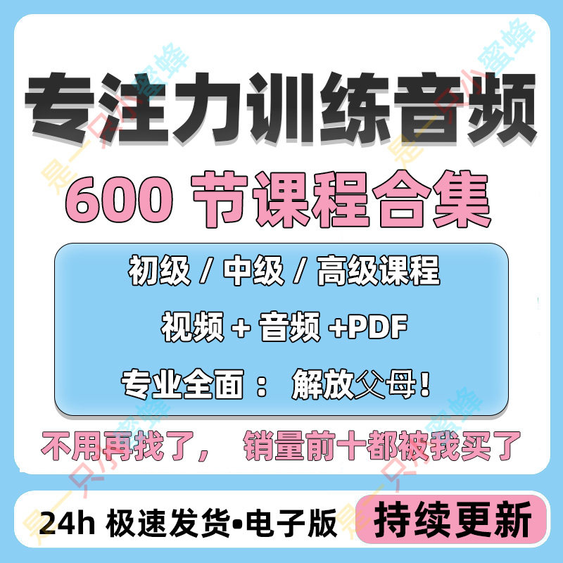 儿童专注力教程听觉注意力训练分阶全套音频视频课程早教电子版-虚拟货源仓