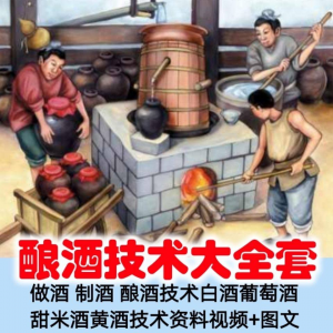 土法做酒 制酒 酿酒造酒技术白酒葡萄酒甜米酒黄酒资料视频+图文-虚拟货源仓
