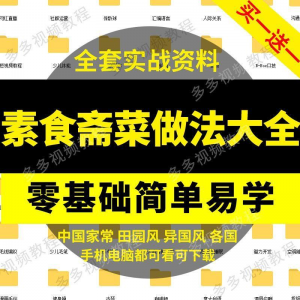 素食菜谱做法技术视频教程斋菜文化大全家庭营养健康美食制作教学-虚拟货源仓