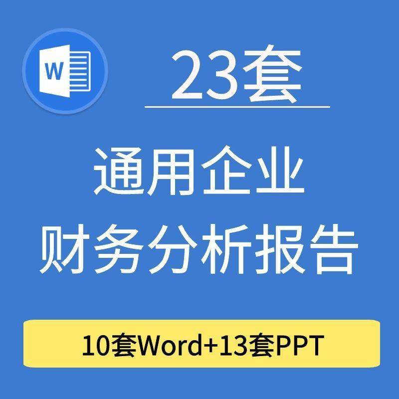 23套通用企业公司年度财务分析报告word电子文档模板PPT演示-虚拟货源仓