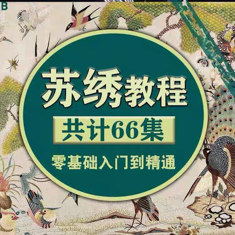 苏绣教程视频零基础苏绣教程苏绣入门到精通教学视频苏绣全套课程-虚拟货源仓