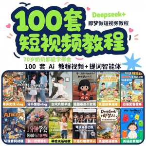 DeepSeek短视频制作教程提示词即梦AI可灵动画剪映豆包动画教程3d-虚拟货源仓