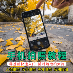 手机摄影教程拍摄拍照课程从入门到精通技巧人像修图剪辑亲子风景-虚拟货源仓