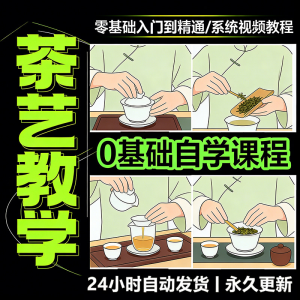 茶艺师茶道视频教程零基础自学培训课程新手入门泡茶品茶资料素材-虚拟货源仓
