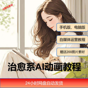 治愈系AI插画动画视频制作教程课程素材自媒体运营小白学习必备-虚拟货源仓