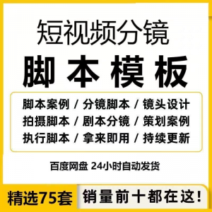 短视频拍摄脚本分镜头表模板抖音计划表剧本拉片宣传片策划表格-虚拟货源仓