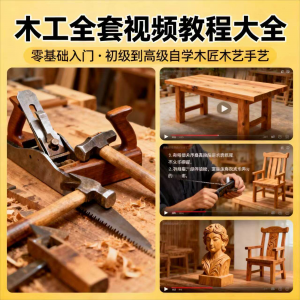 木工木匠木艺手艺零基础入门学习初级到高级全套视频教程-虚拟货源仓