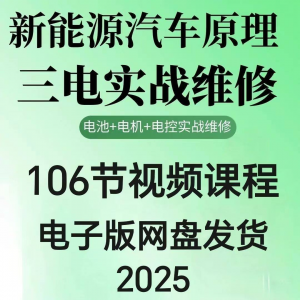 2025年汽车新能源汽车三电实战维修汽修视频课程106节网盘素材-虚拟货源仓