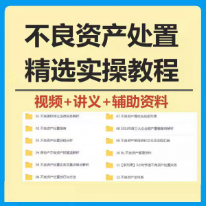 不良资产处置实操教程 不良资产视频 不良资产尽职调查资料-虚拟货源仓