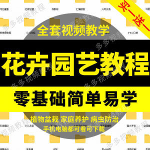 花卉园艺家庭养花盆栽苗圃栽培常识自学视频教程素材资料全套课程-虚拟货源仓