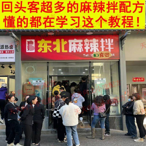 新特色小吃麻辣拌配方技术秘方正宗东北抚顺做法商用摆摊视频教程-虚拟货源仓