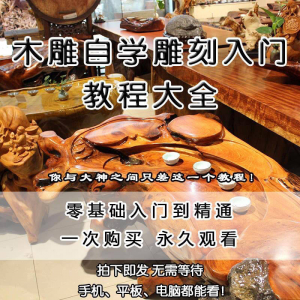 木雕自学雕刻入门教程木匠制作diy手工技术玉石学习视频教学课程-虚拟货源仓