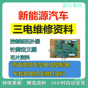 新能源汽车维修资料拓扑原理针脚图芯片三电控制器充电机压缩机-虚拟货源仓