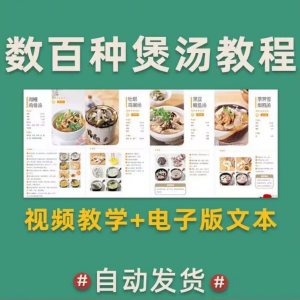 煲汤煮汤做法鸡汤排骨汤鲫鱼汤羊肉汤瓦罐汤广东汤电子版教程合集-虚拟货源仓
