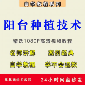自学阳台种植蔬菜水果盆栽绿植盆景视频教程阳台科学种植技术课程-虚拟货源仓